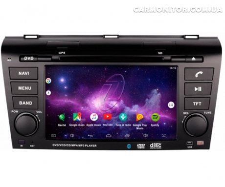 Штатная магнитола Mazda 3 2004-2009 Gazer CM6007-BK Android