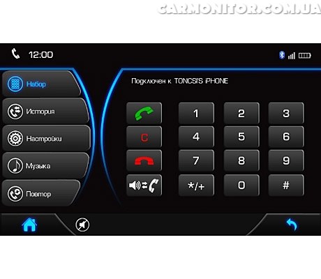 Меню штатной магнитолы для Camry 40 Phantom DVM-1720G i6