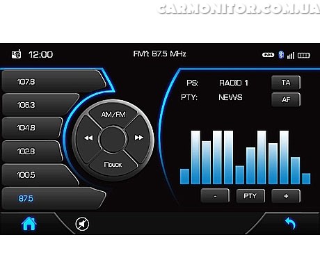 Меню штатной магнитолы Phantom DVM-1900G i6 для VW Touareg