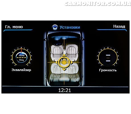 Меню штатной магнитолы для VW Touran Winca S100 C004i