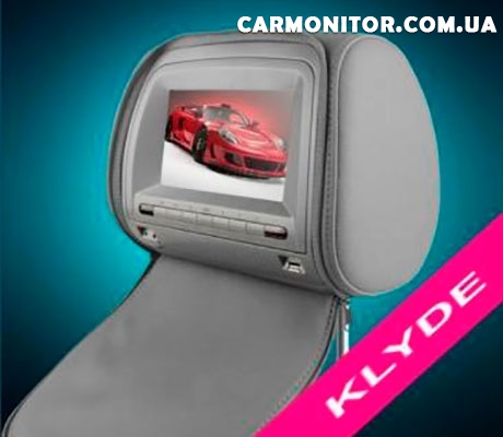 Подголовник с монитором и DVD-проигрывателем KLIDE KL-4711 touch screen серый