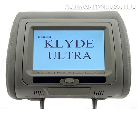 Подголовник с монитором и DVD-проигрывателем KLYDE Ultra 745 HD серый, фото 1