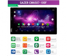 Универсальная магнитола Gazer CM6007-100F Android, функционал